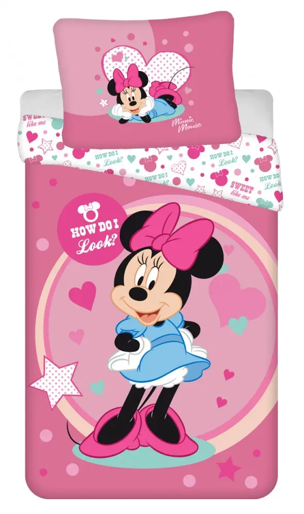 Disney Minnie mikrofiber navlaka za poplun 140x200 cm, 70x90 cm fotografija proizvoda