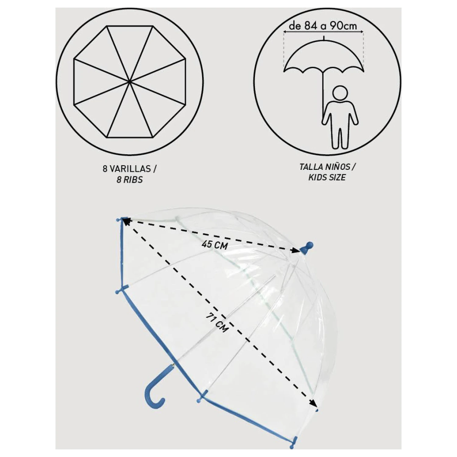 Disney Minnie Paint Kids Transparent kišobran Ø71 cm fotografija proizvoda