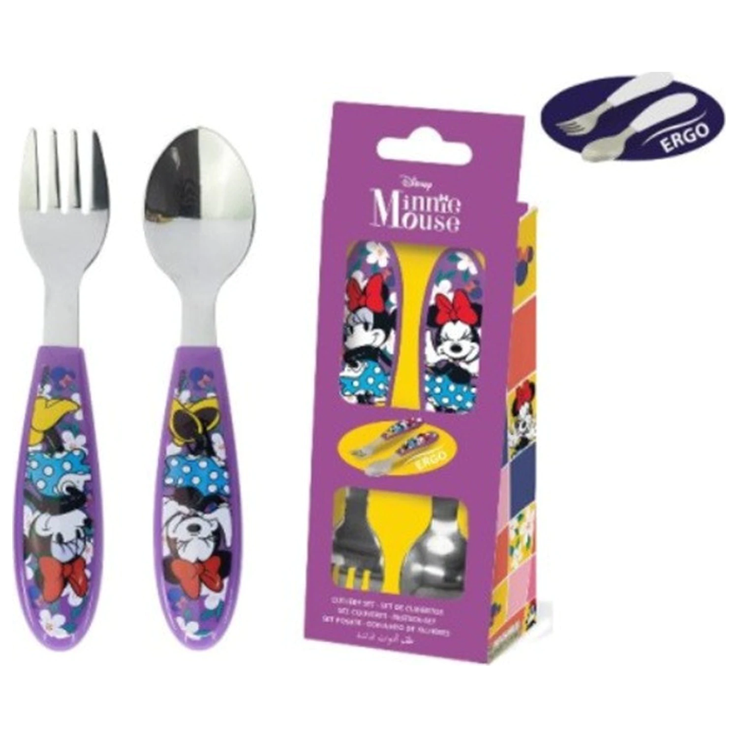 Disney Minnie Sunshine Metalni ergonomski set pribora za jelo - 2 komada fotografija proizvoda