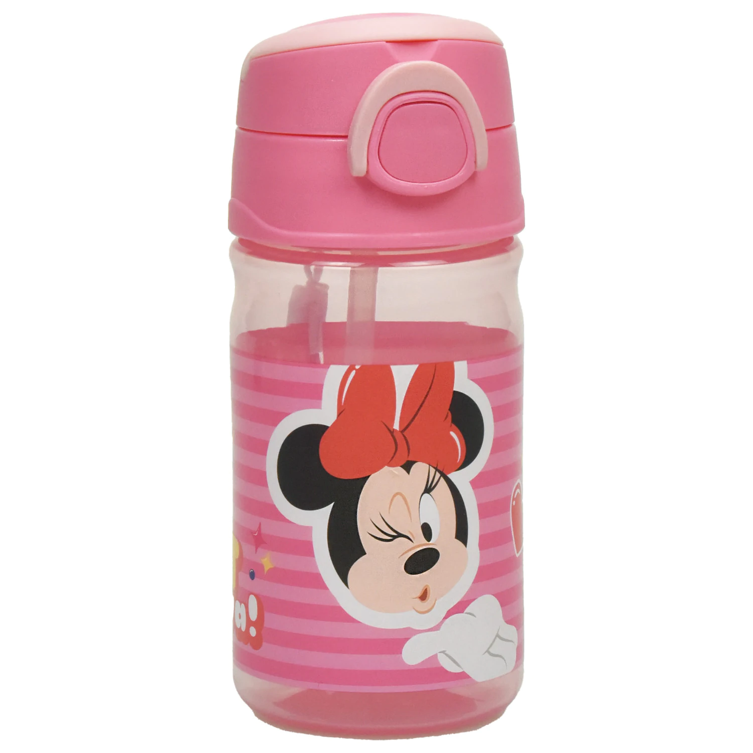 Disney Minnie Wink plastična boca za vodu sa slamkom i vješalicom 350 ml fotografija proizvoda