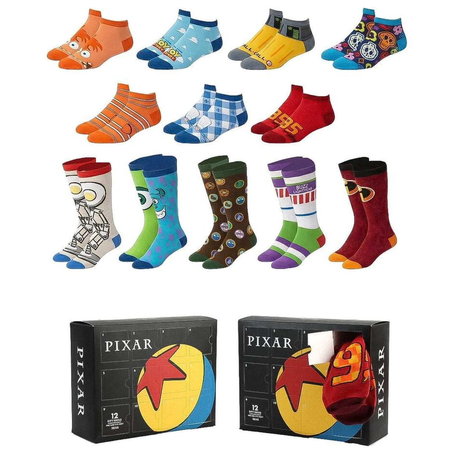 Disney Pixar odrasli set od 12 čarapa fotografija proizvoda