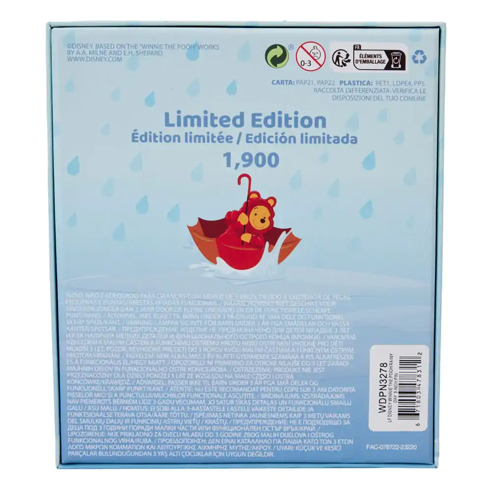 Disney by Loungefly Klizna emajlirana značka Winnie the Pooh Rainy Day Limited Edition 8 cm fotografija proizvoda