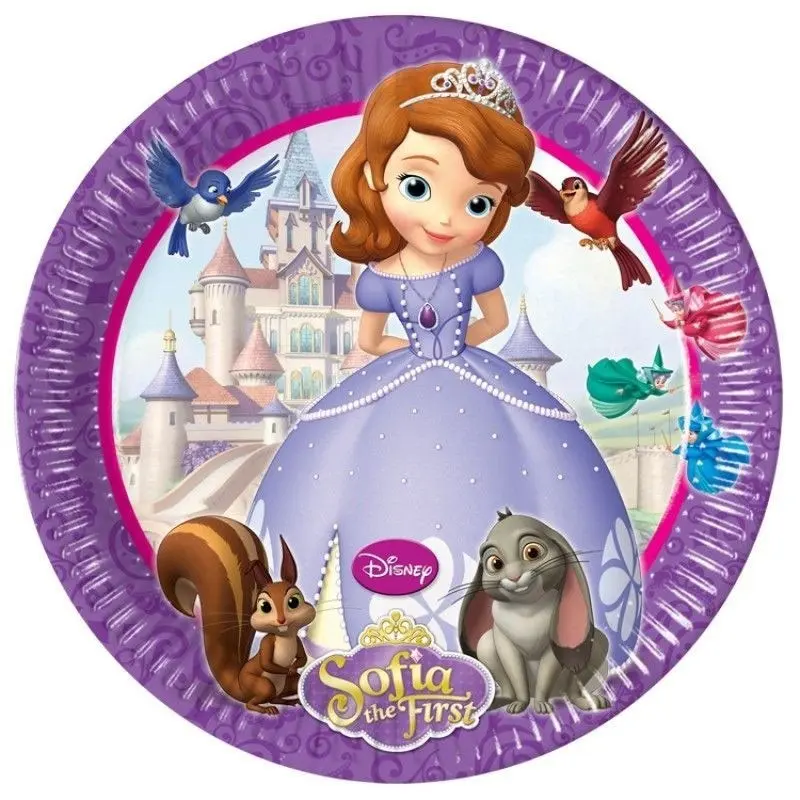Disney Sofia the First, Sofia papirnati tanjuri 8 komada 23 cm fotografija proizvoda