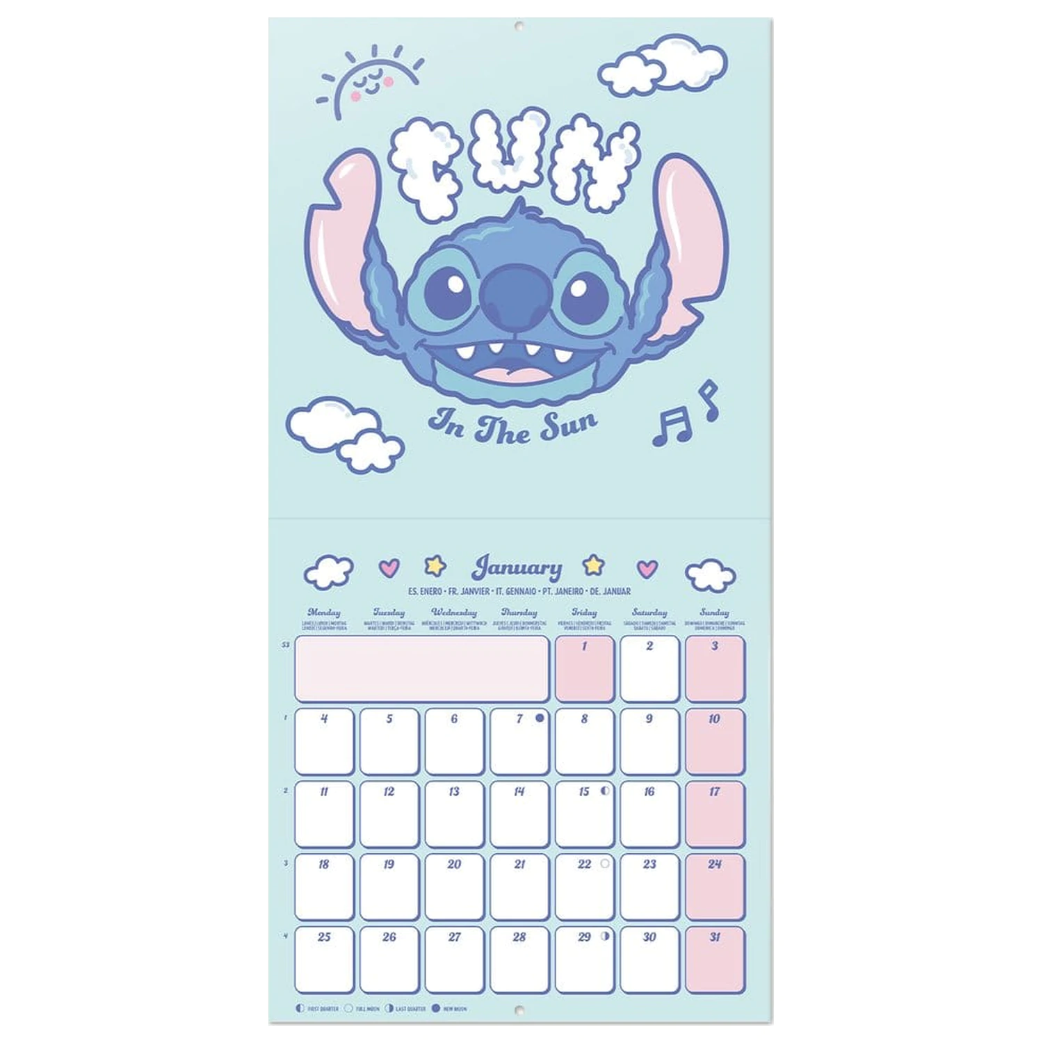 Disney Stitch 2027 Zidni kalendar 30 x 30 cm fotografija proizvoda