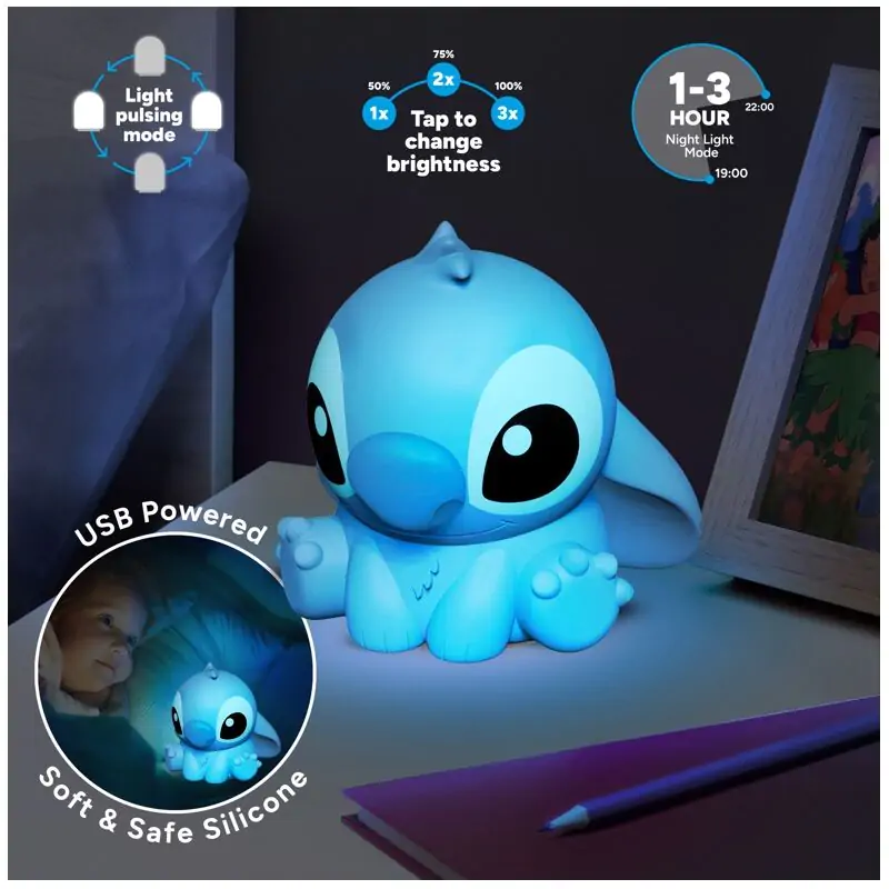 Disney Stitch 3D lampa 15 cm fotografija proizvoda