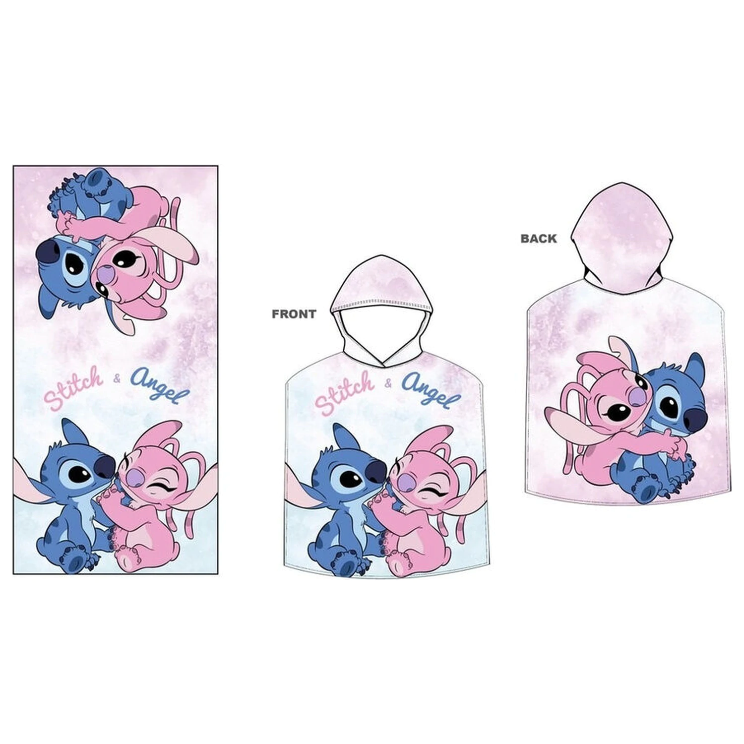 Disney Stitch & Angel mikro frotirna ručnik-pončo fotografija proizvoda