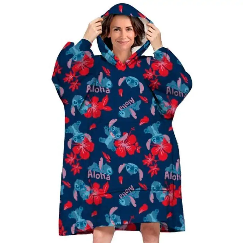 Disney Stitch oversized sweatshirt coat za odrasle, koraljni fotografija proizvoda