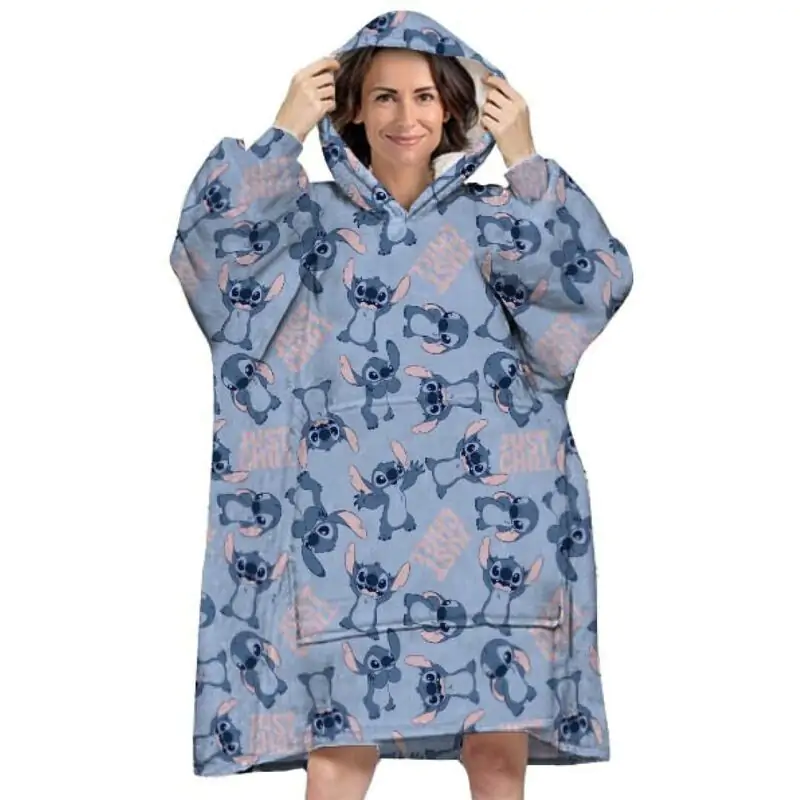 Disney Stitch oversize duks jakna za odrasle koraljne boje fotografija proizvoda