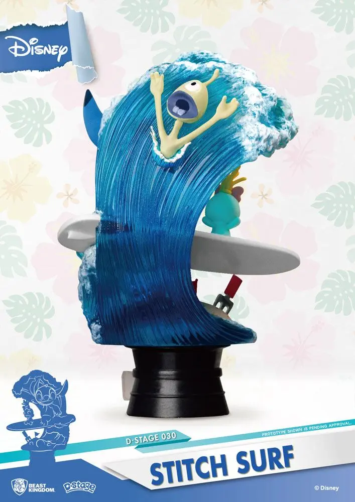 Disney Summer Series D-Stage PVC Diorama Stitch Surf 15 cm fotografija proizvoda