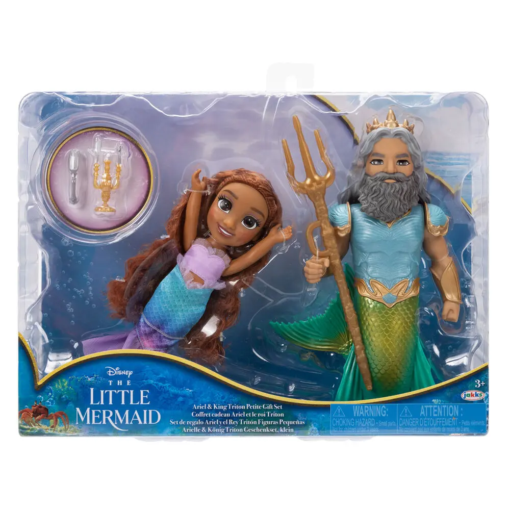 Disney Mala sirena Ariel + Triton lutka 15 cm fotografija proizvoda