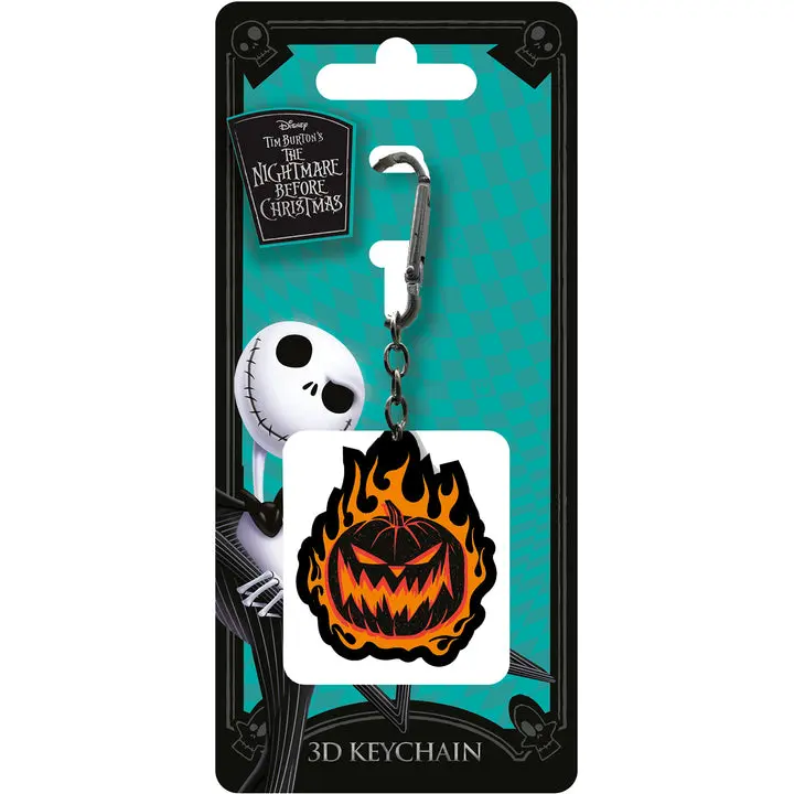 Disney 3D Gumeni Privjesak za ključeve The Nightmare Before Christmas Flaming Pumpkin 6 cm fotografija proizvoda