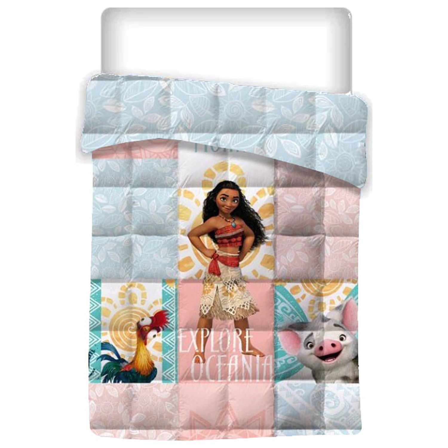 Disney Moana Explore Oceania proštepani prekrivač za krevet, navlaka za poplun 140x200cm fotografija proizvoda