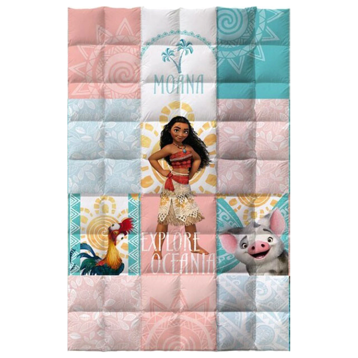 Disney Moana Explore Oceania proštepani prekrivač za krevet, navlaka za poplun 140x200cm fotografija proizvoda