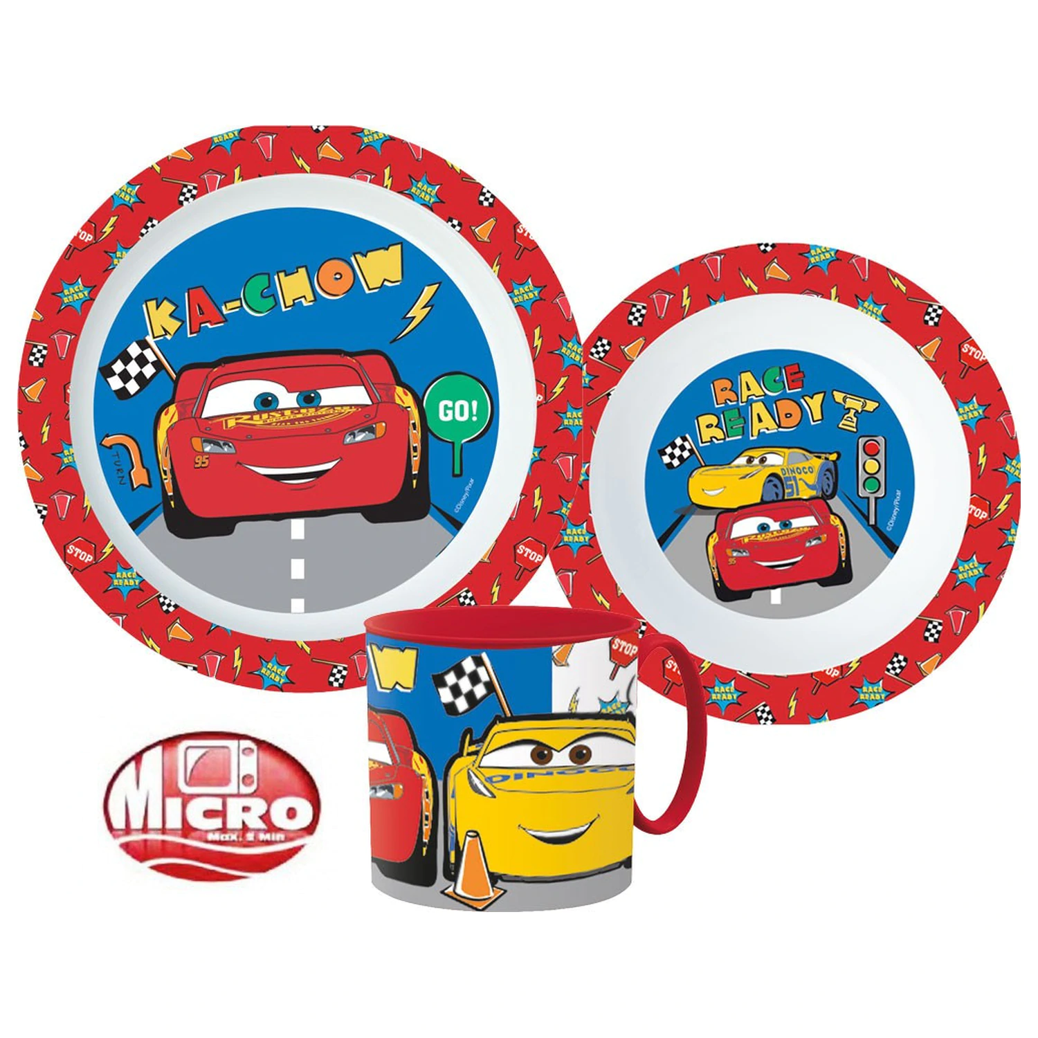 Disney Cars Lets Race set posuđa za jelo, mikroplastični set sa šalicom 265 ml fotografija proizvoda