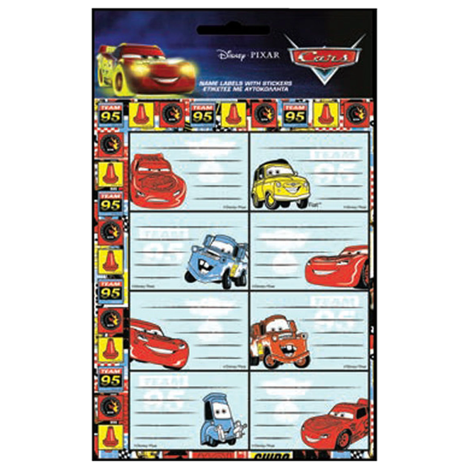 Disney Cars Lightning naljepnica za etikete bilježnica, 16 komada fotografija proizvoda