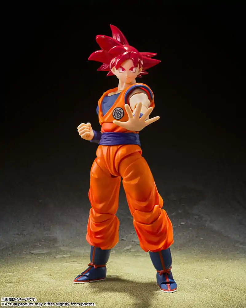 Dragon Ball Super S.H. Figuarts akcijska figura Super Saiyan God Son Goku Saiyan God Instilled with the light of Reighteous Hearts 14 cm fotografija proizvoda