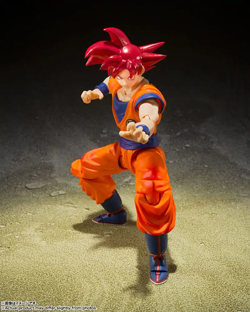 Dragon Ball Super S.H. Figuarts akcijska figura Super Saiyan God Son Goku Saiyan God Instilled with the light of Reighteous Hearts 14 cm fotografija proizvoda