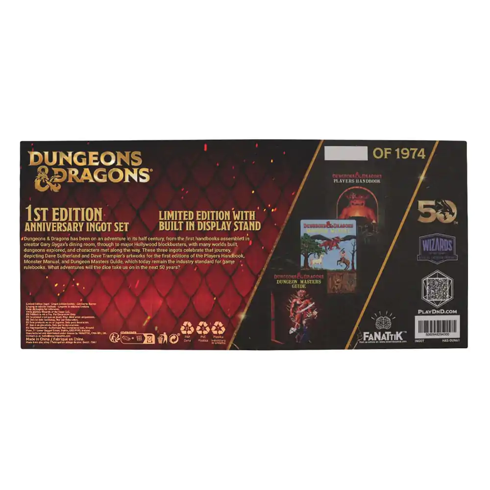 Dungeons & Dragons Ingot Set 50th Anniversary 1st Edition Omot knjige fotografija proizvoda