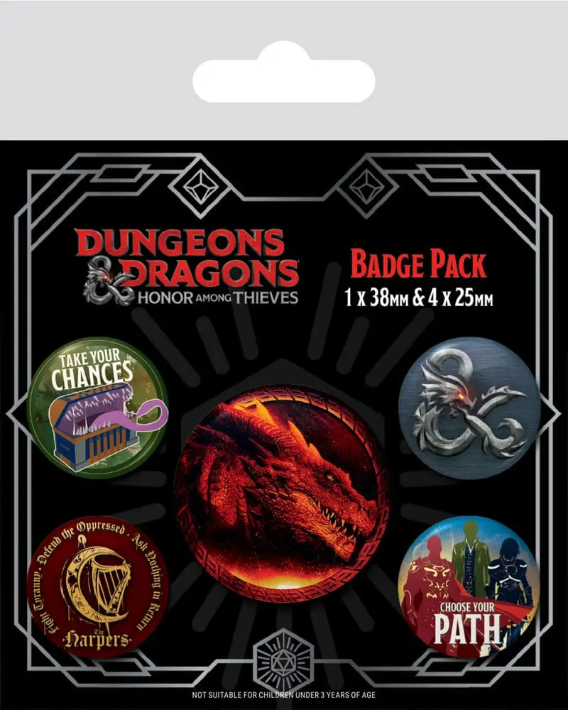 Dungeons & Dragons Pin-Back Gumbi 5-Pack Film fotografija proizvoda