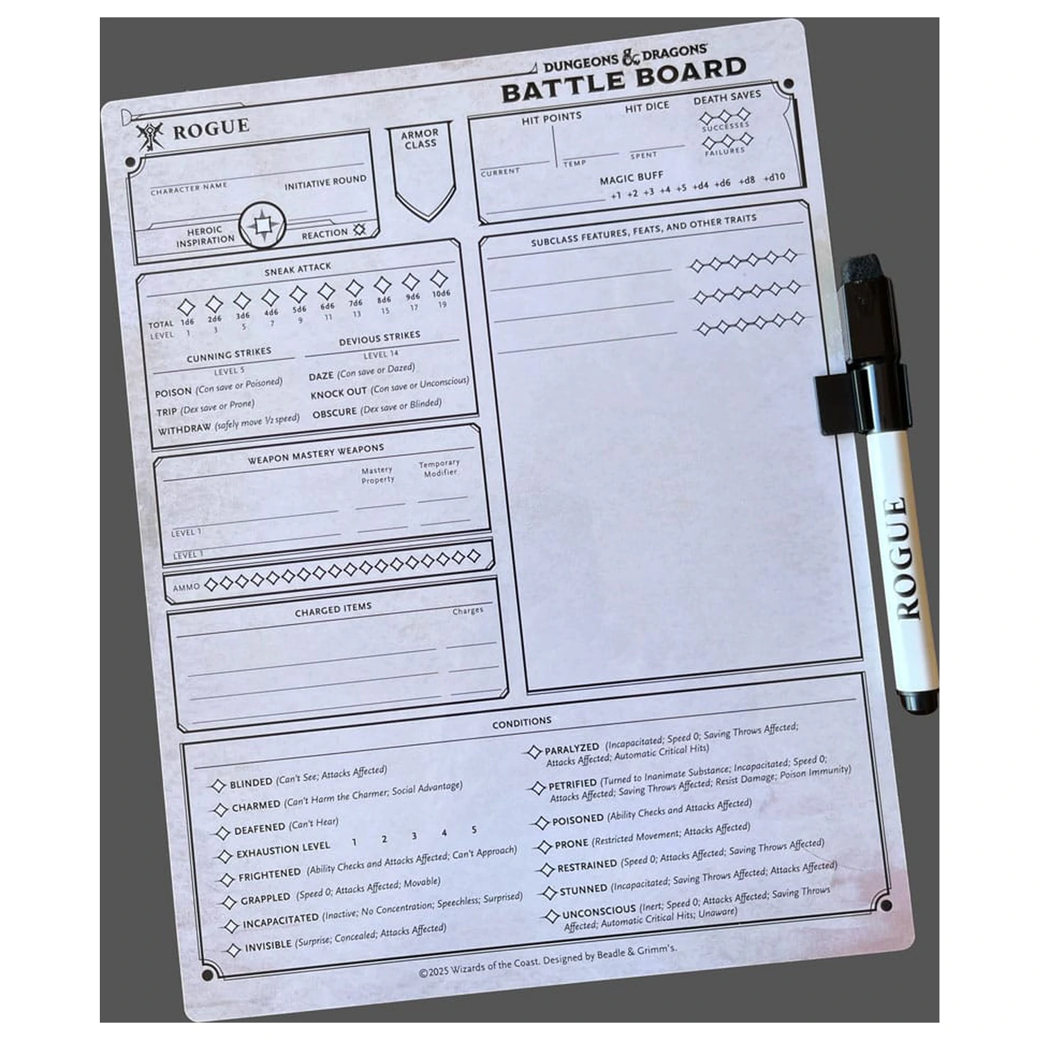 Dungeons & Dragons Borbena ploča Rogue fotografija proizvoda