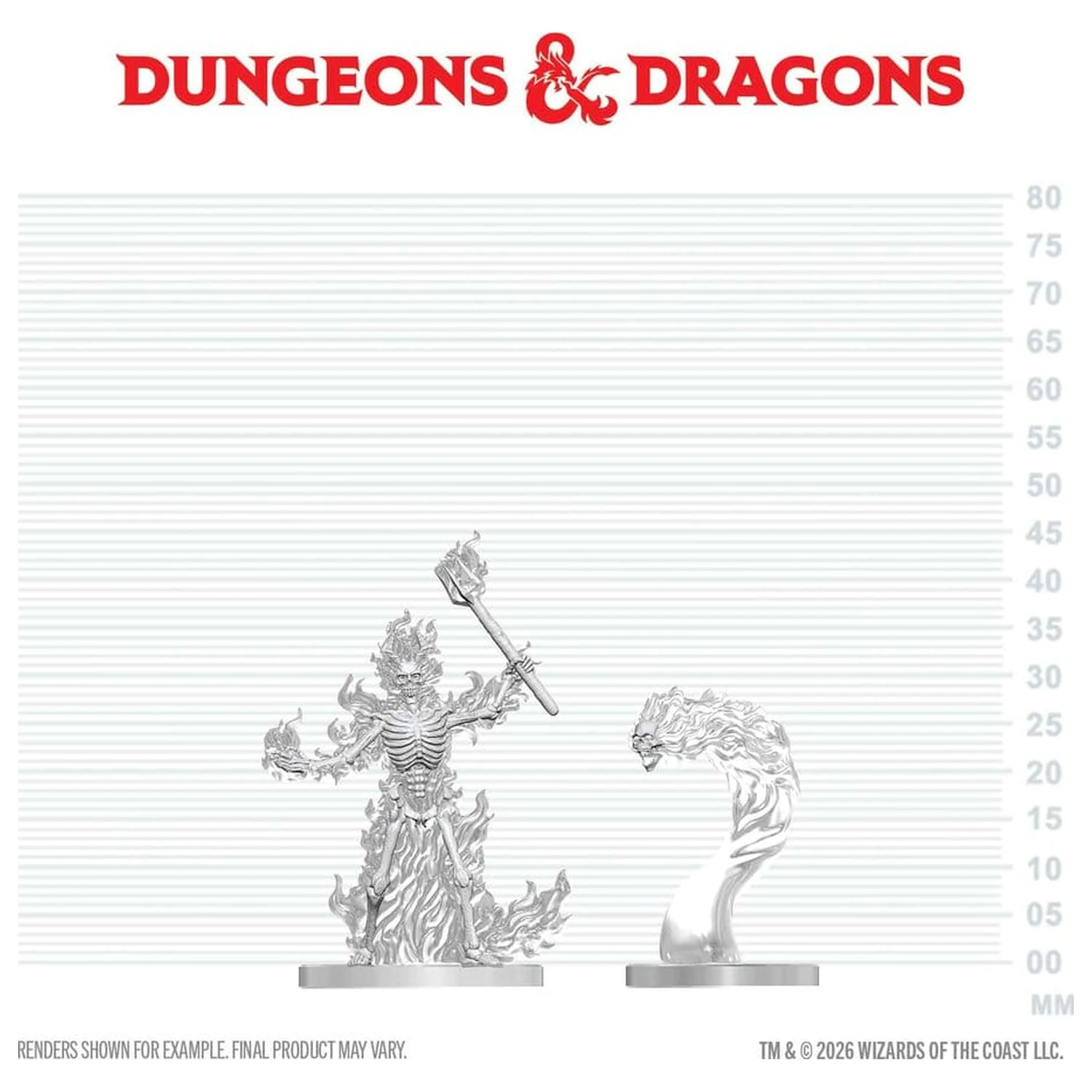 Dungeons & Dragons Nolzur's Marvelous Miniatures Neobojena minijatura Gorući Kostur & Plamena Lubanja 14 cm fotografija proizvoda