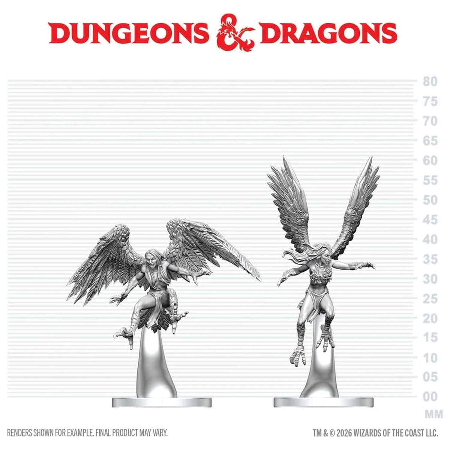 Dungeons & Dragons Nolzur's Marvelous Miniatures Neobojena minijatura Harpies 17 cm fotografija proizvoda