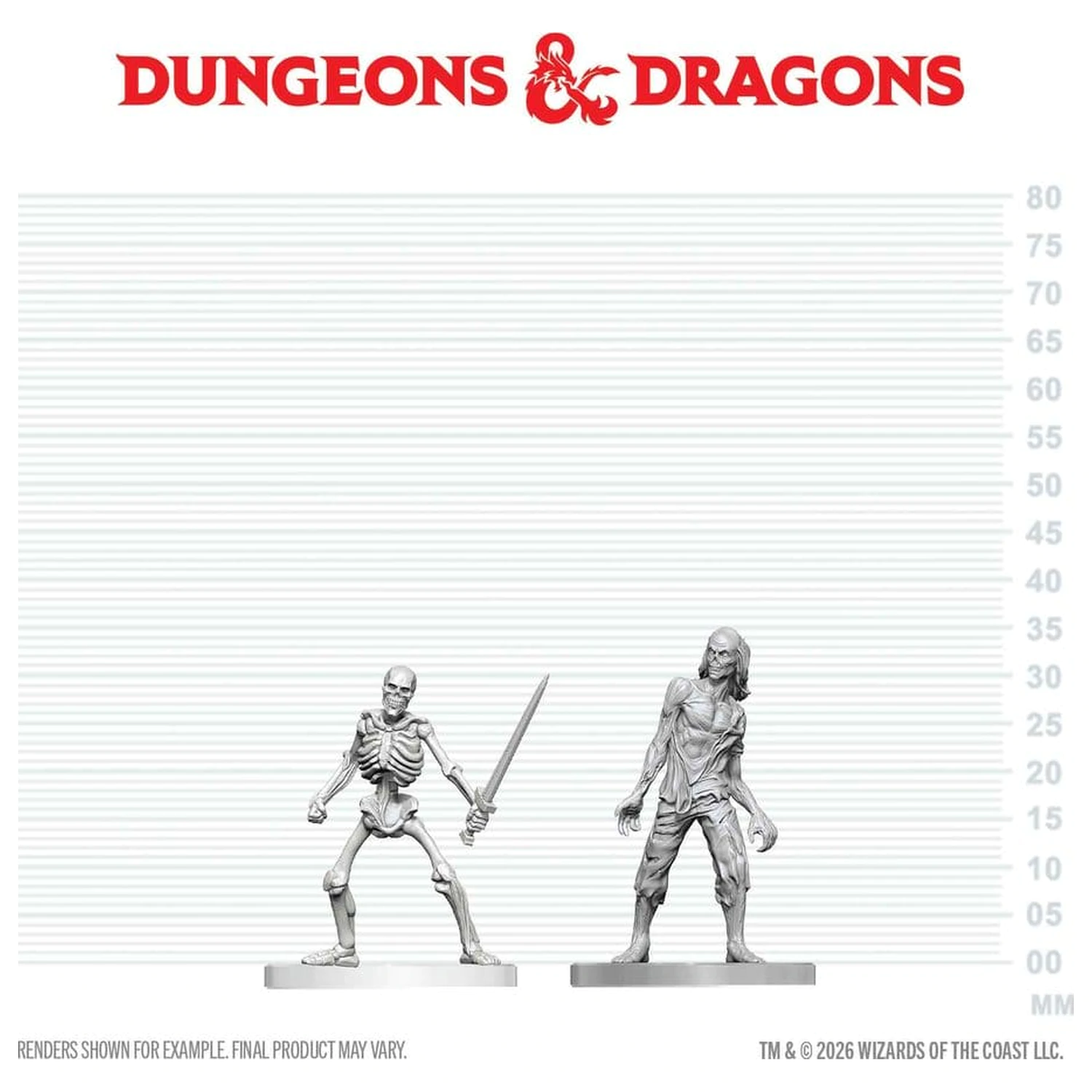 Dungeons & Dragons Nolzur's Marvelous Miniatures Neobojena minijatura Zombi i Kostur 14 cm fotografija proizvoda