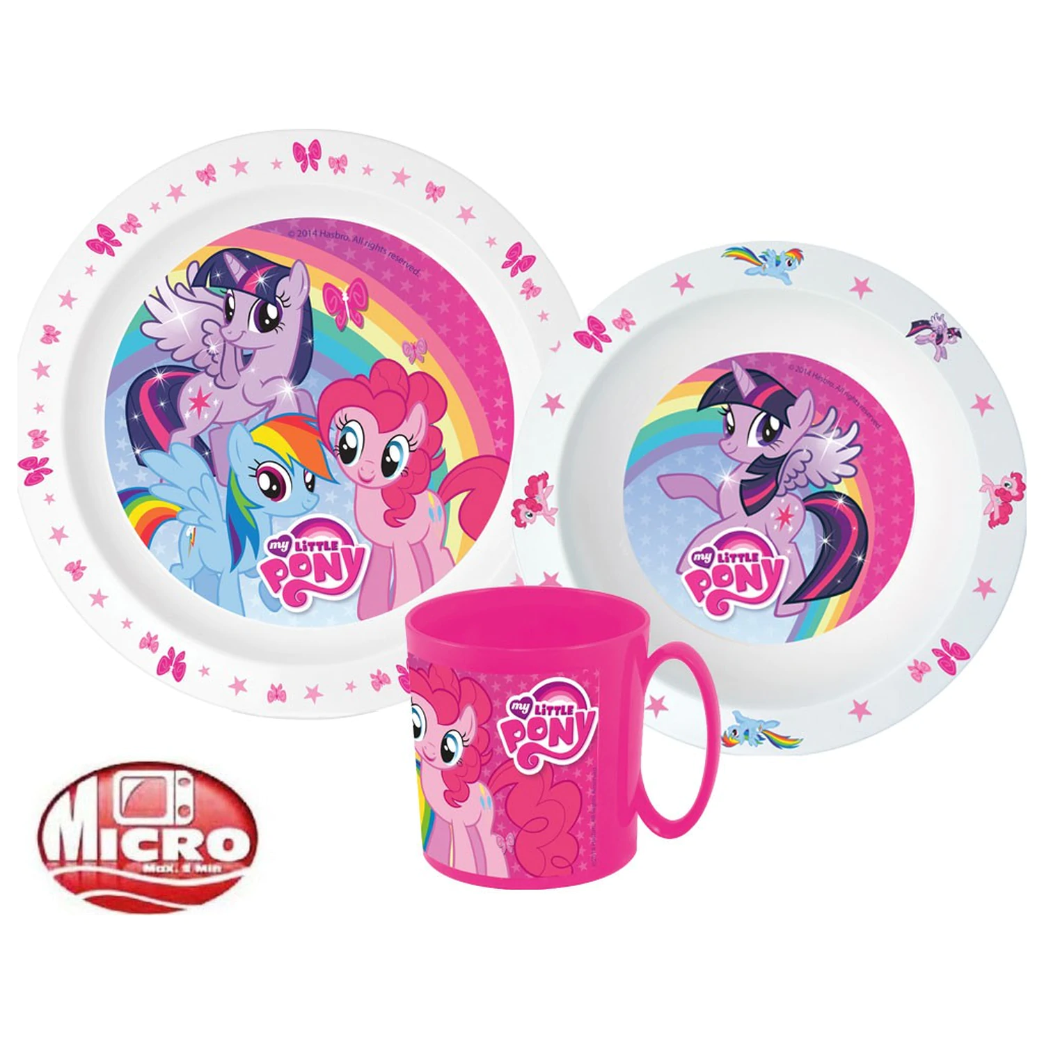 My Little Pony Pink pribor za jelo, Micro plastični set s šalicom fotografija proizvoda