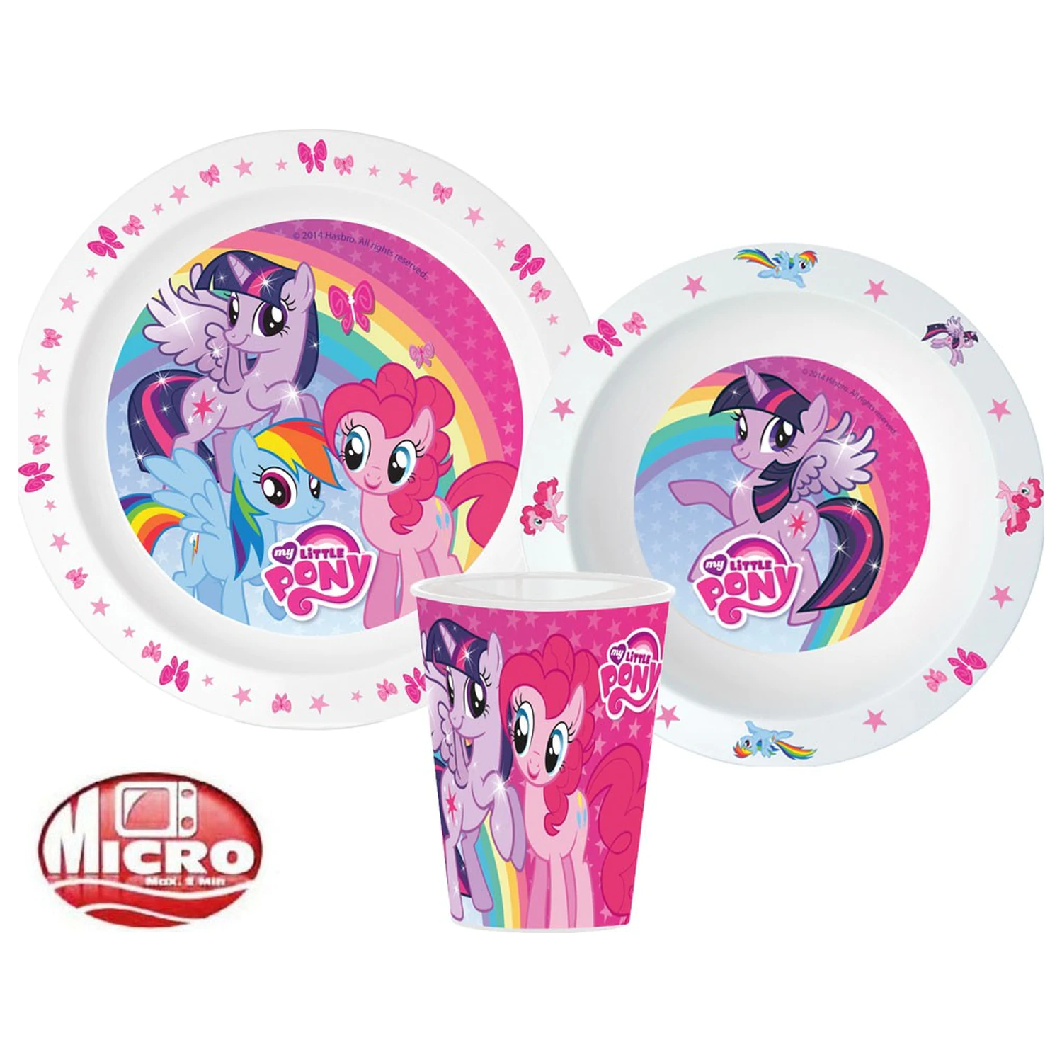 My Little Pony Pink set posuđa, mikro plastični set, sa staklom od 260 ml fotografija proizvoda