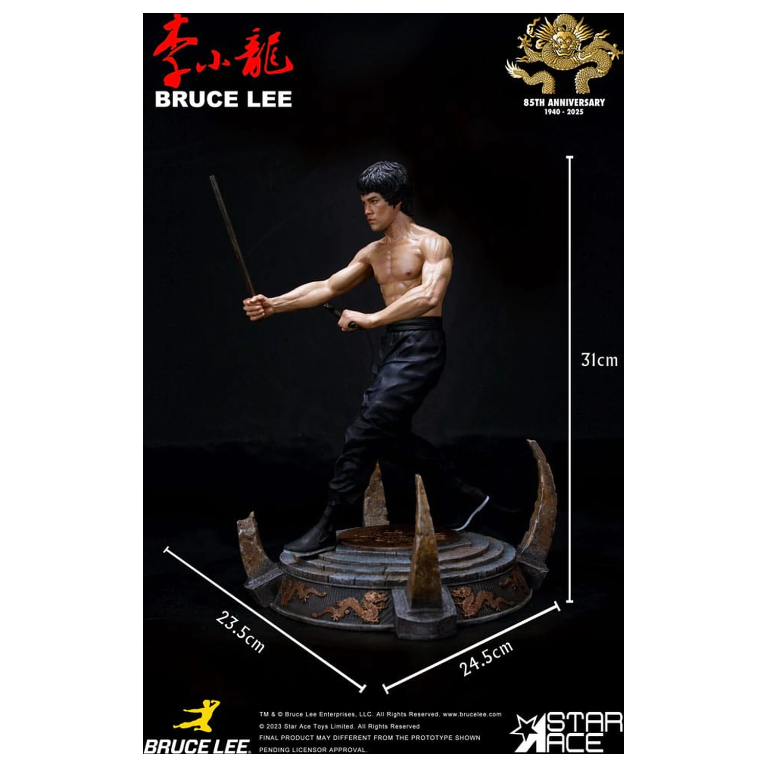 Enter the Dragon Movie Statua 1/6 Bruce Lee Kali Sticks Fight Normal Basement Verzija 30 cm fotografija proizvoda