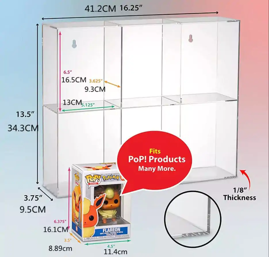 Evoretro akrilna vitrina za 6 Funko Pops figurica fotografija proizvoda