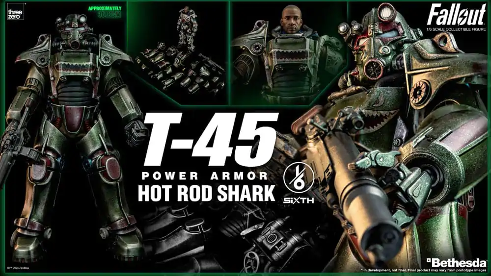 Fallout FigZero akcijska figura 1/6 T-45 Hot Rod Shark Power Armor 37 cm fotografija proizvoda