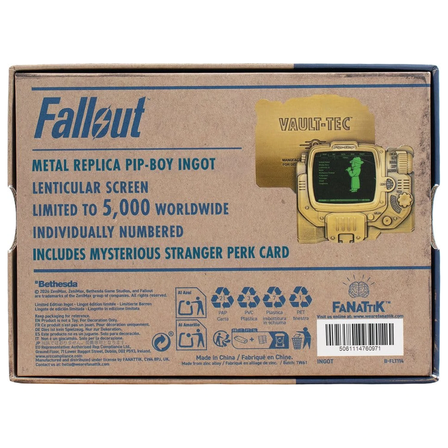 Fallout Ingot Pip-Boy ograničeno izdanje lentikularna Mysterious Stranger varijanta fotografija proizvoda