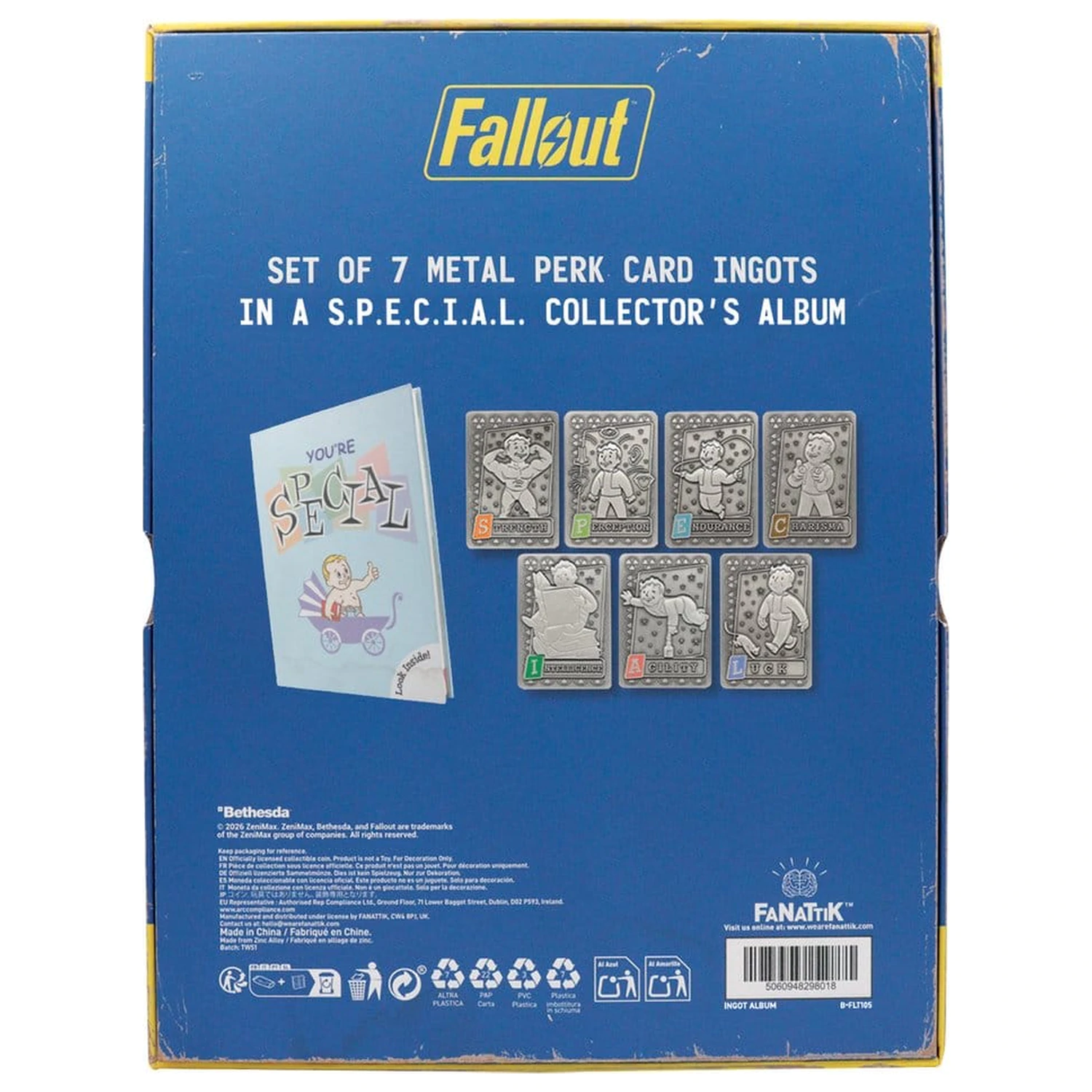 Fallout Ingots with Album S.P.E.C.I.A.L. Album za kolekcionare Perk Card fotografija proizvoda