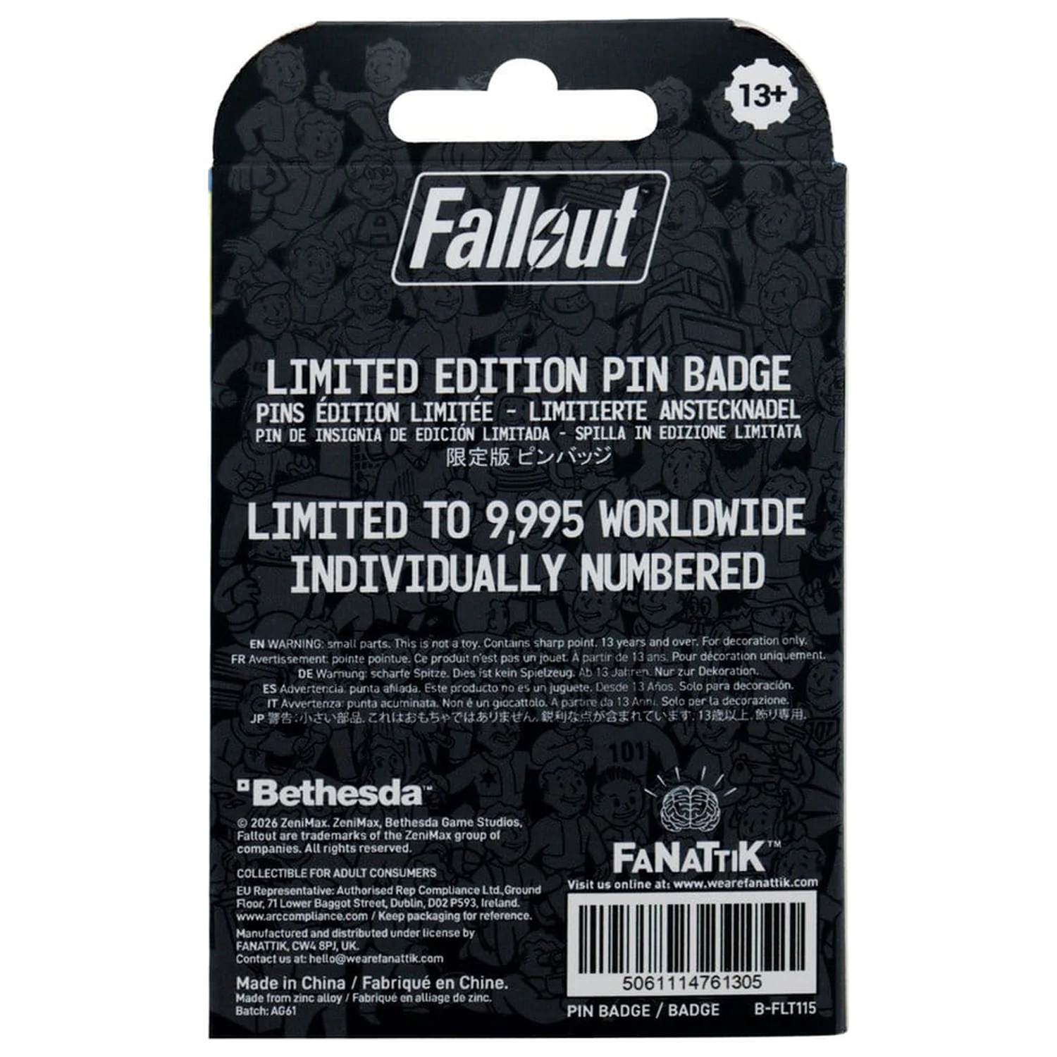 Fallout značka na iglu Vault Door 111 Limited Edition na šarkama fotografija proizvoda