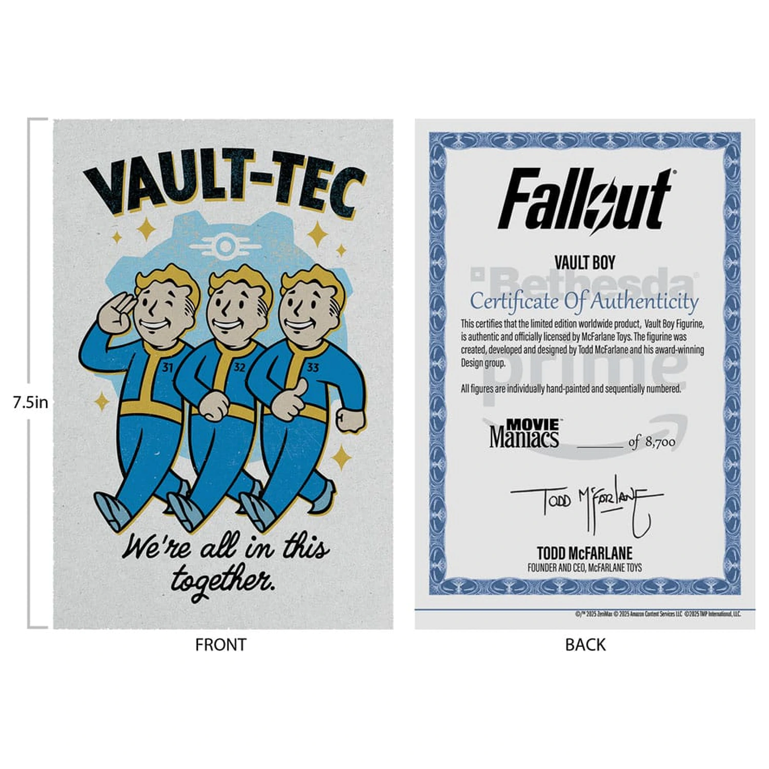 Fallout Movie Maniacs akcijska figura Vault Boy verzija 1 14 cm fotografija proizvoda