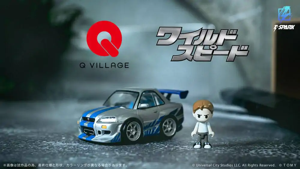 Fast & Furious Q-Village Vozilo s mini-figuricom Nissan Skyline GT-R (R34) 9 cm fotografija proizvoda