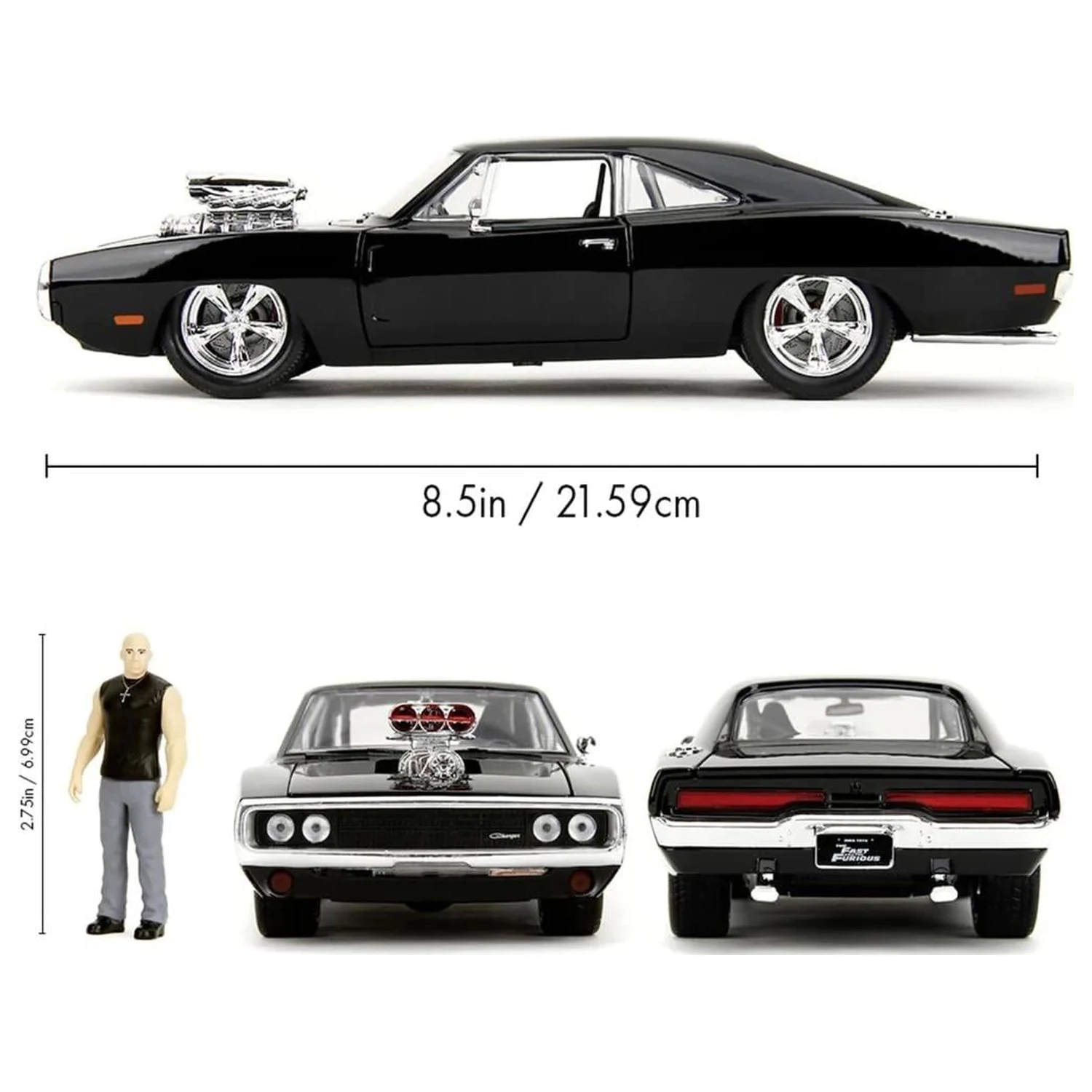 Fast & Furious 1970 Dodge Charger + figura 1:24 fotografija proizvoda