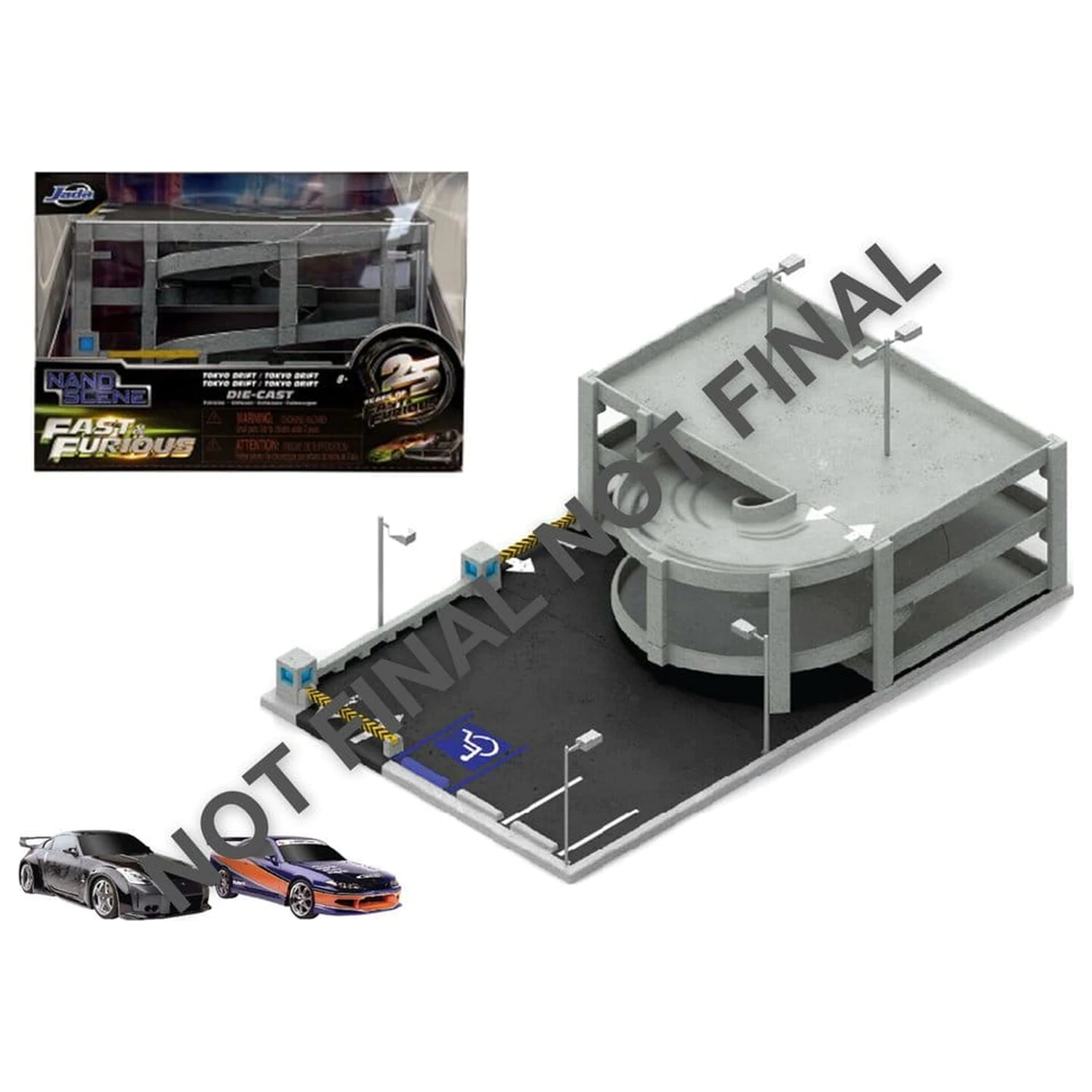 Fast & Furious Nano Scena Diorama Tokyo Drift Garaža fotografija proizvoda