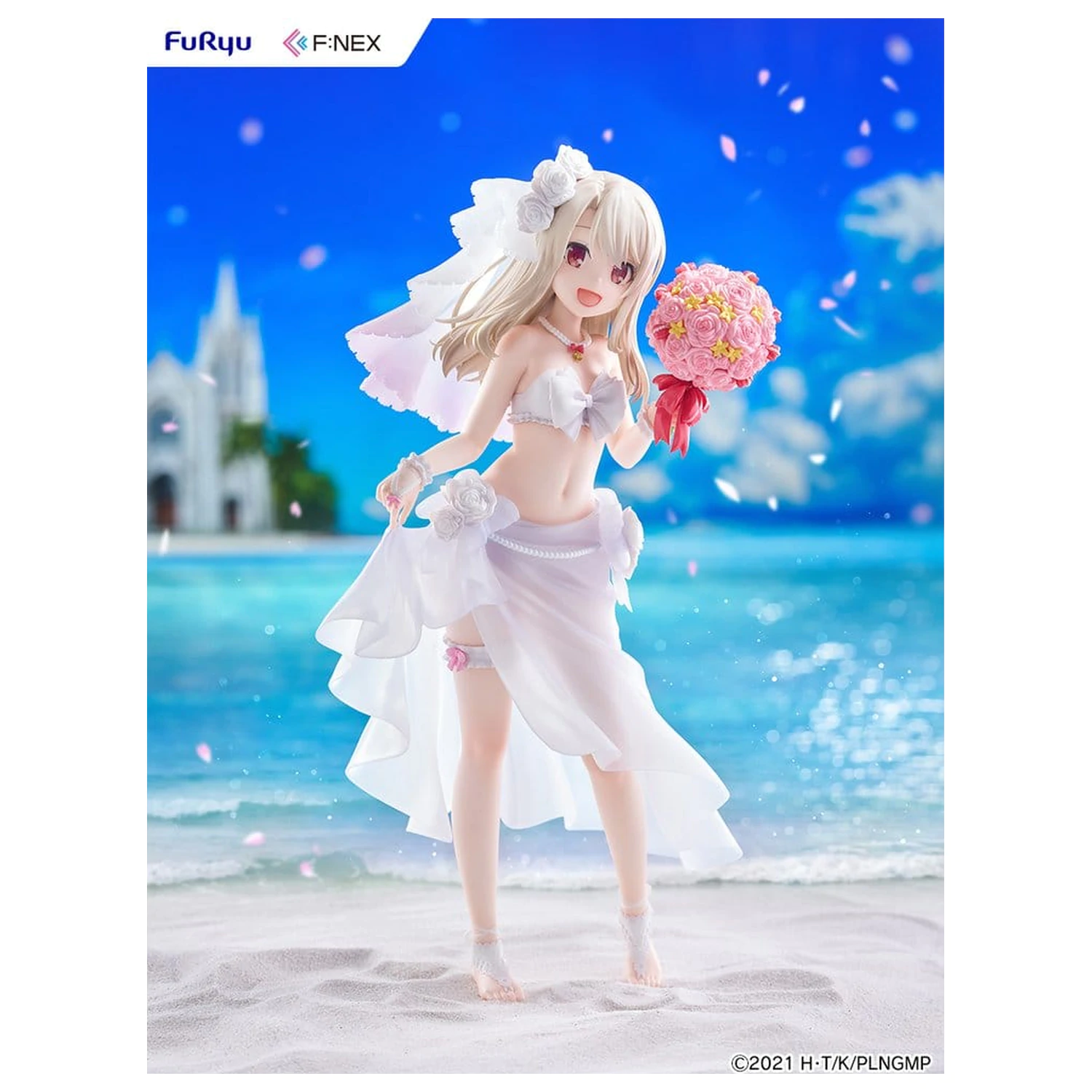 Fate/kaleid liner Prisma Illya: Licht - The Nameless Girl F:NEX PVC figura 1/7 Illyasviel von Einzbern Wedding Swimsuit Ver. 21 cm fotografija proizvoda