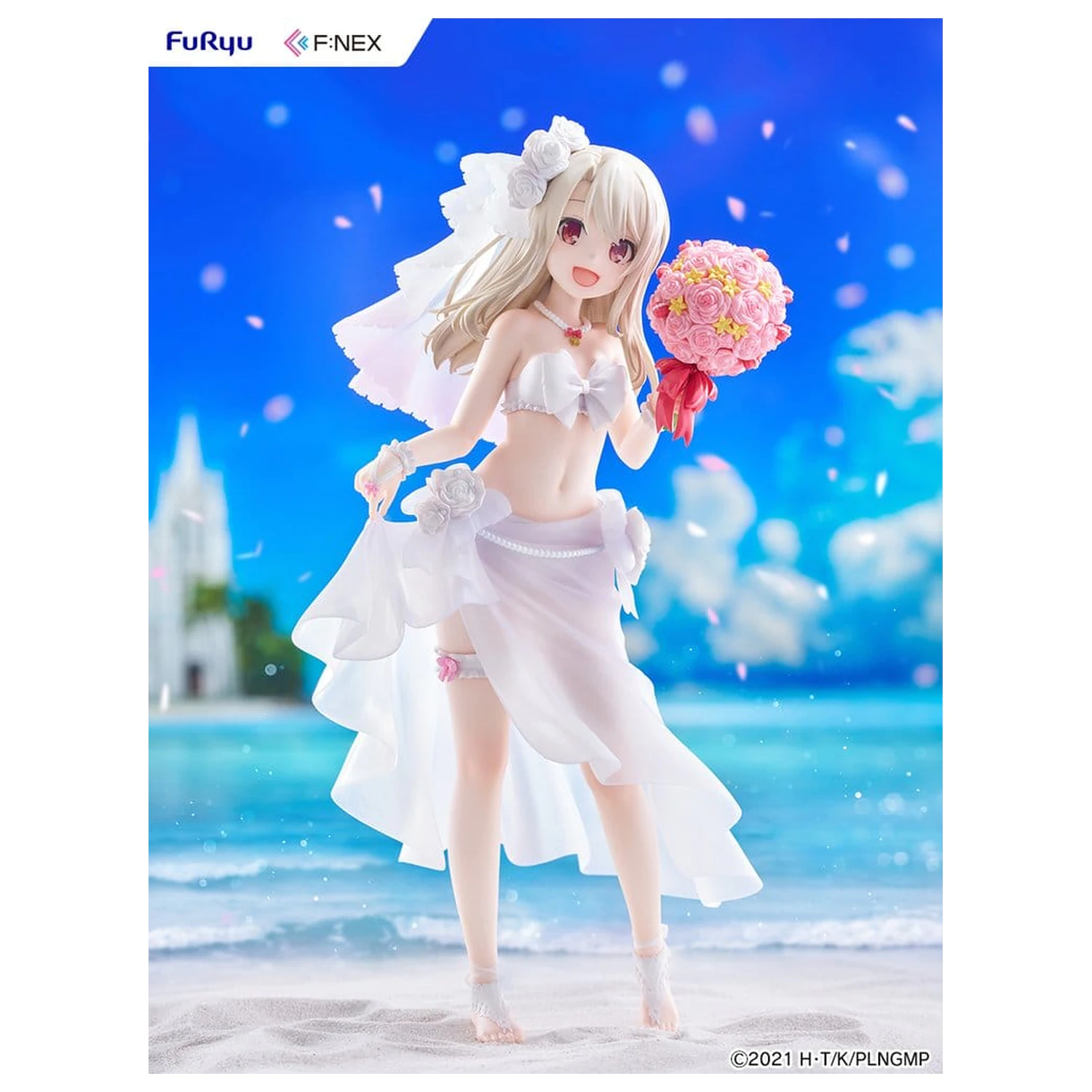 Fate/kaleid liner Prisma Illya: Licht - The Nameless Girl F:NEX PVC figura 1/7 Illyasviel von Einzbern Wedding Swimsuit Ver. 21 cm fotografija proizvoda