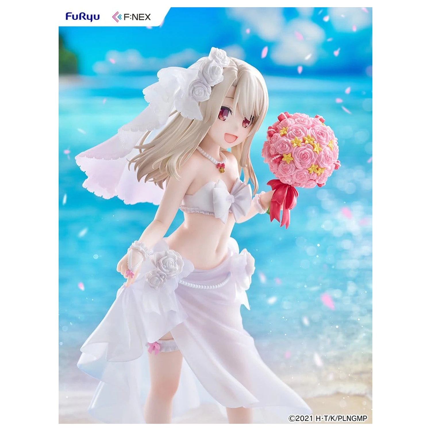 Fate/kaleid liner Prisma Illya: Licht - The Nameless Girl F:NEX PVC figura 1/7 Illyasviel von Einzbern Wedding Swimsuit Ver. 21 cm fotografija proizvoda