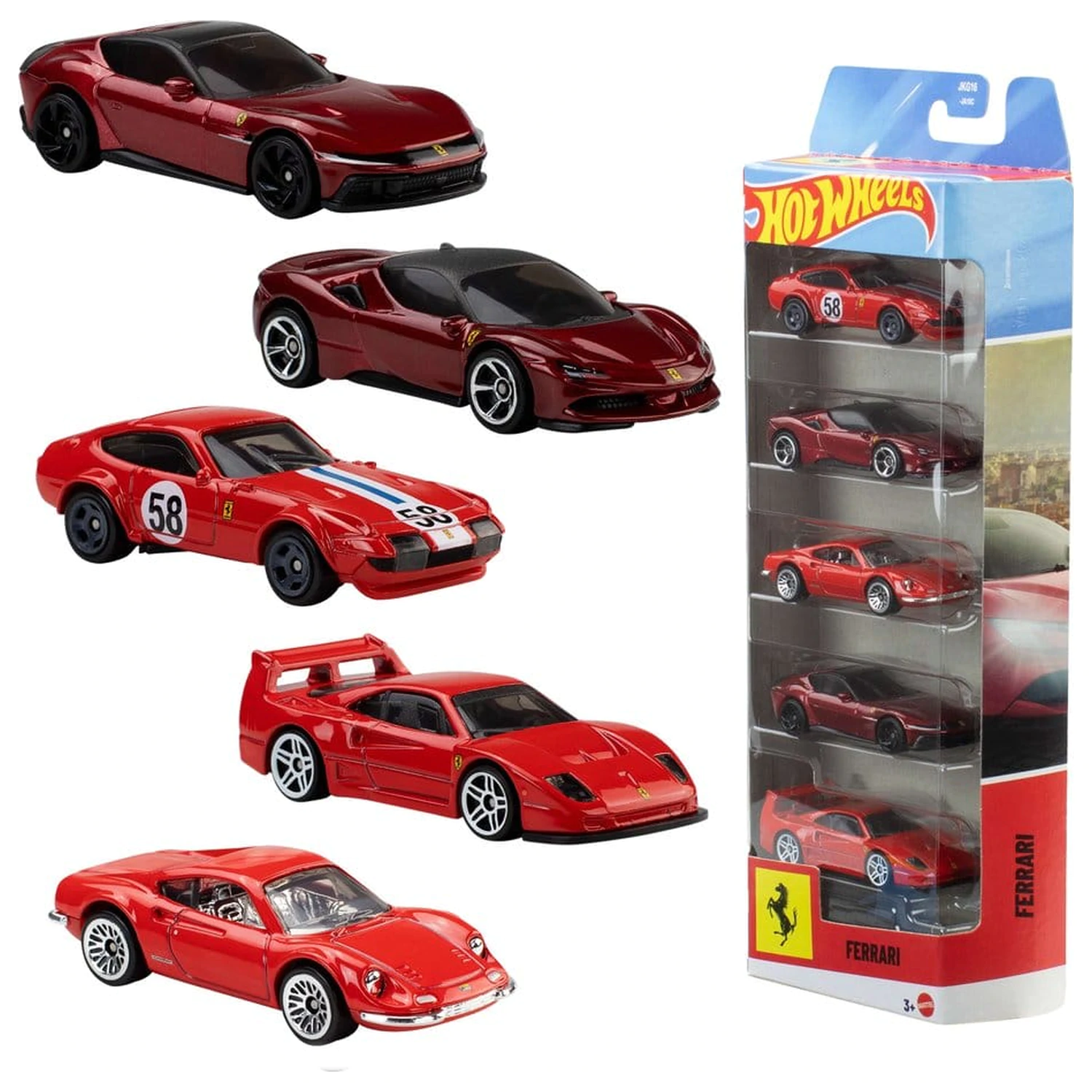 Ferrari Hot Wheels Lijevano vozilo 5 komada 1/64 fotografija proizvoda