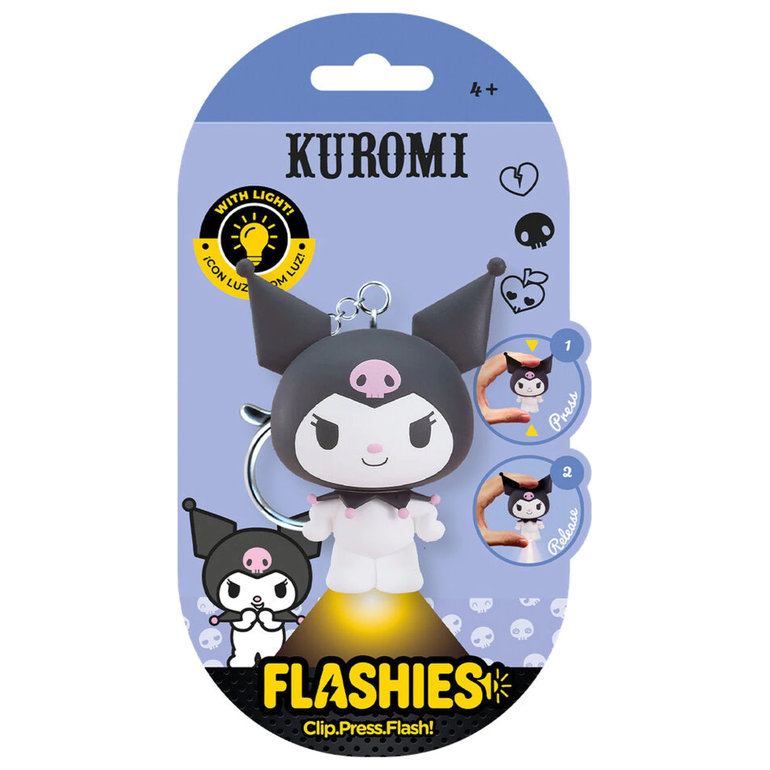 Flashies Hello Kitty Kuromi 3D privjesak za ključeve s LED svjetiljkom fotografija proizvoda