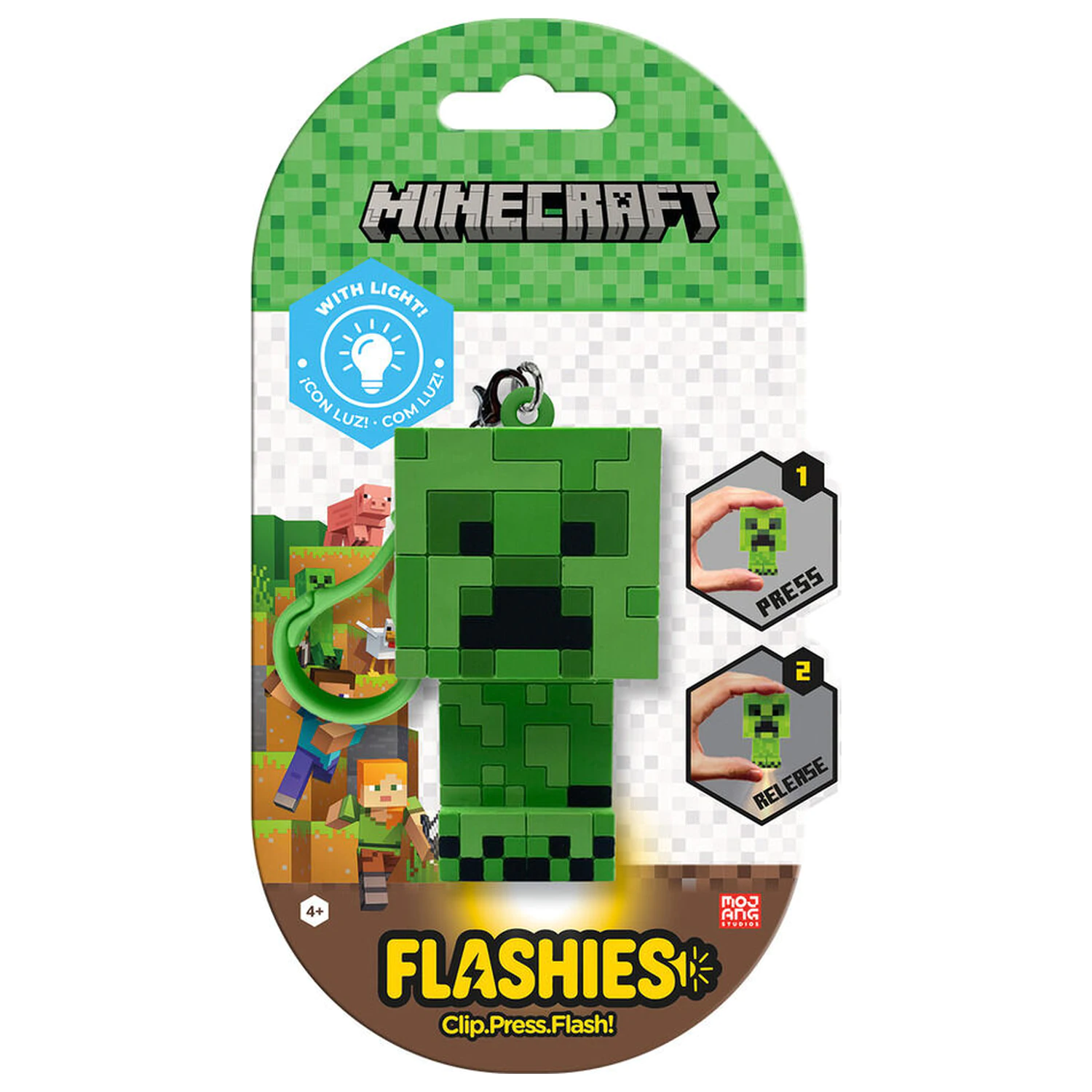 Flashies Minecraft 3D privjesak za ključeve s LED svjetiljkom fotografija proizvoda