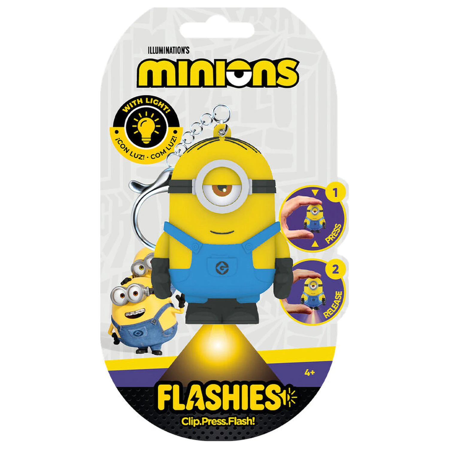 Flashies Minions 3D privjesak za ključeve s LED svjetiljkom fotografija proizvoda