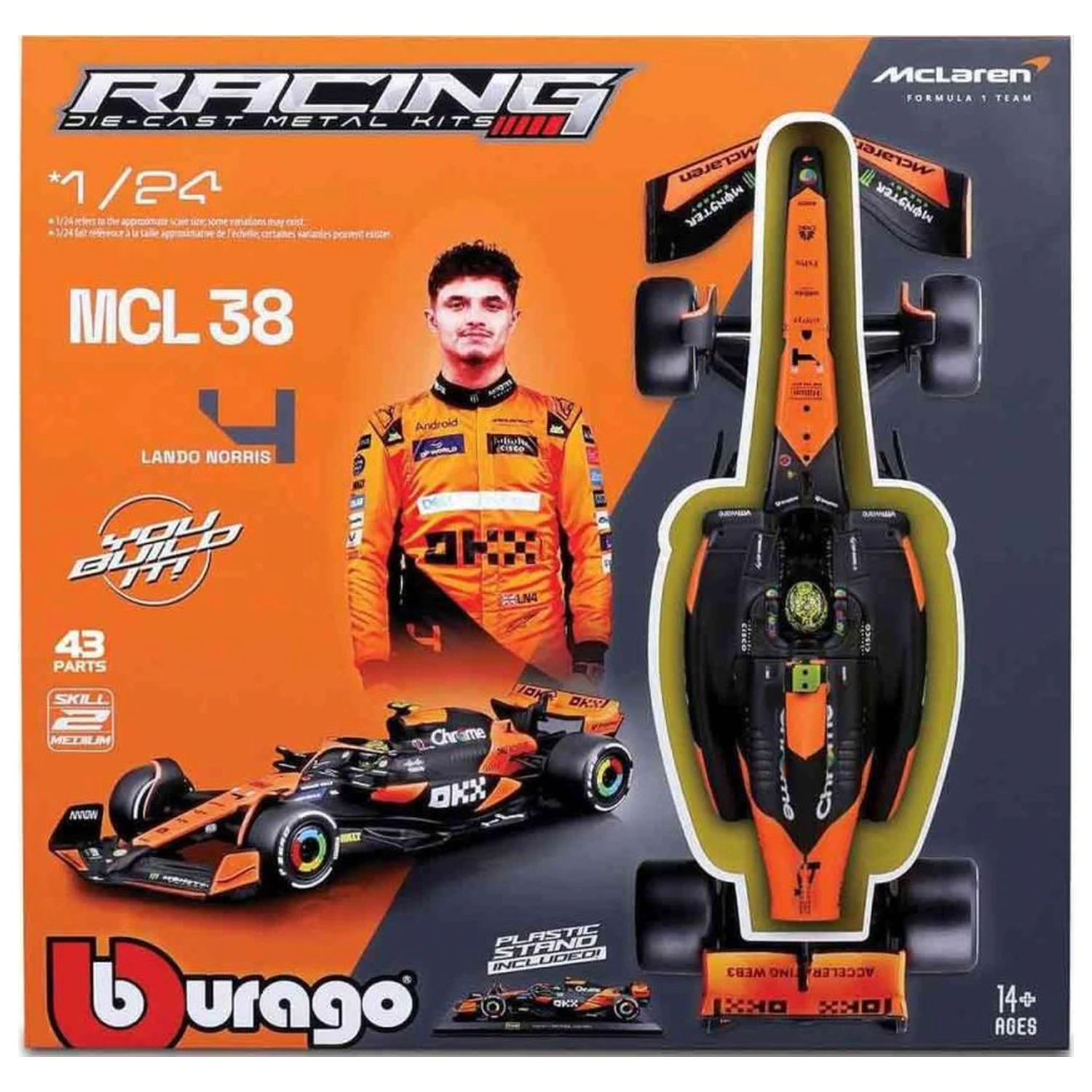 Formula 1 F1 McLaren MCL38 Lando Norris komplet modela 1:24 fotografija proizvoda