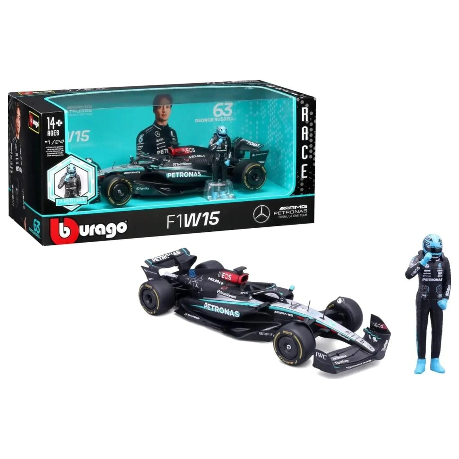Formula 1 F1 Mercedes W15 E Perf. 2023 Russell Die-cast model 1/24 fotografija proizvoda