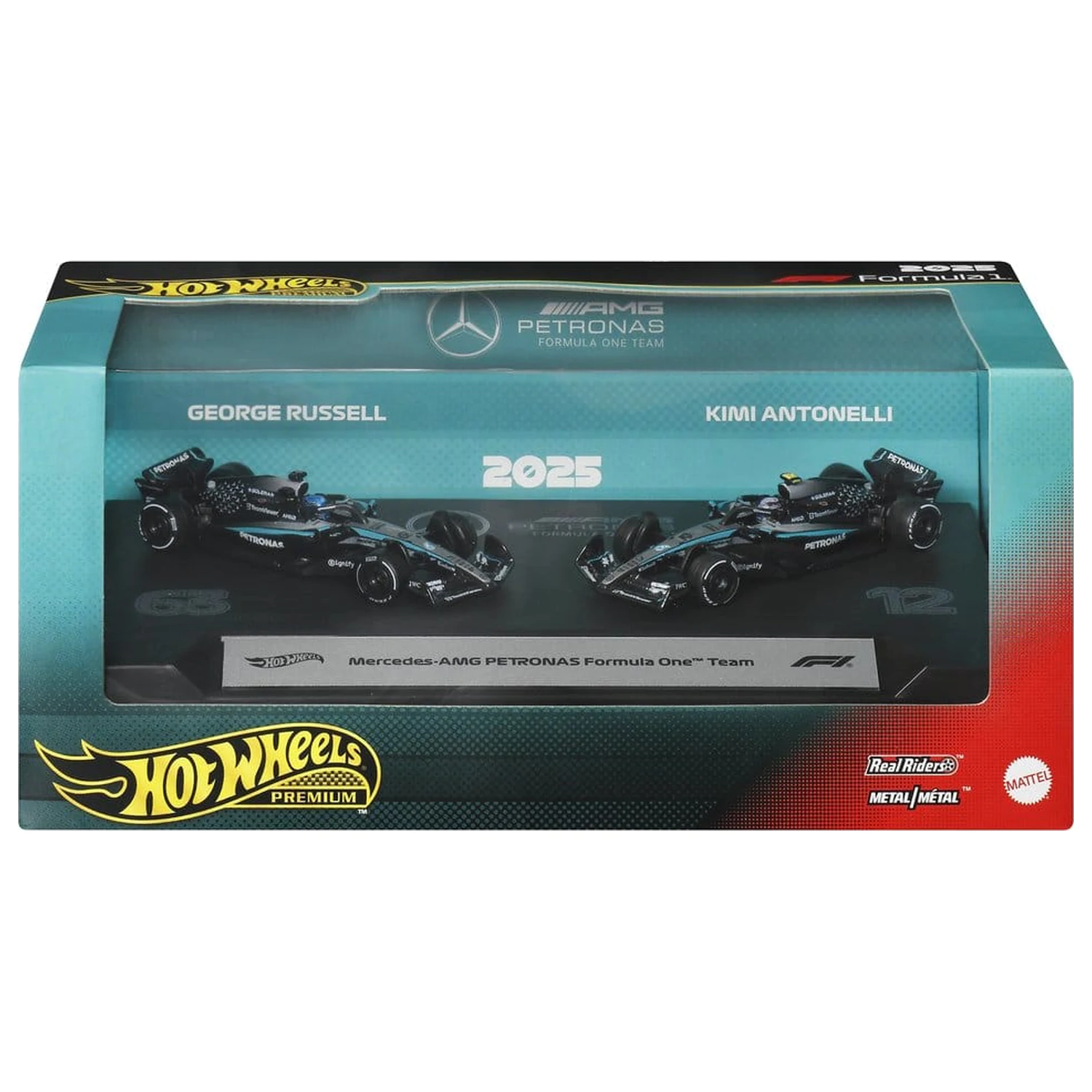 Formula 1 Hot Wheels Premium lijevani automobil dvostruko pakiranje 1:64 Team Mercedes-AMG PETRONAS fotografija proizvoda
