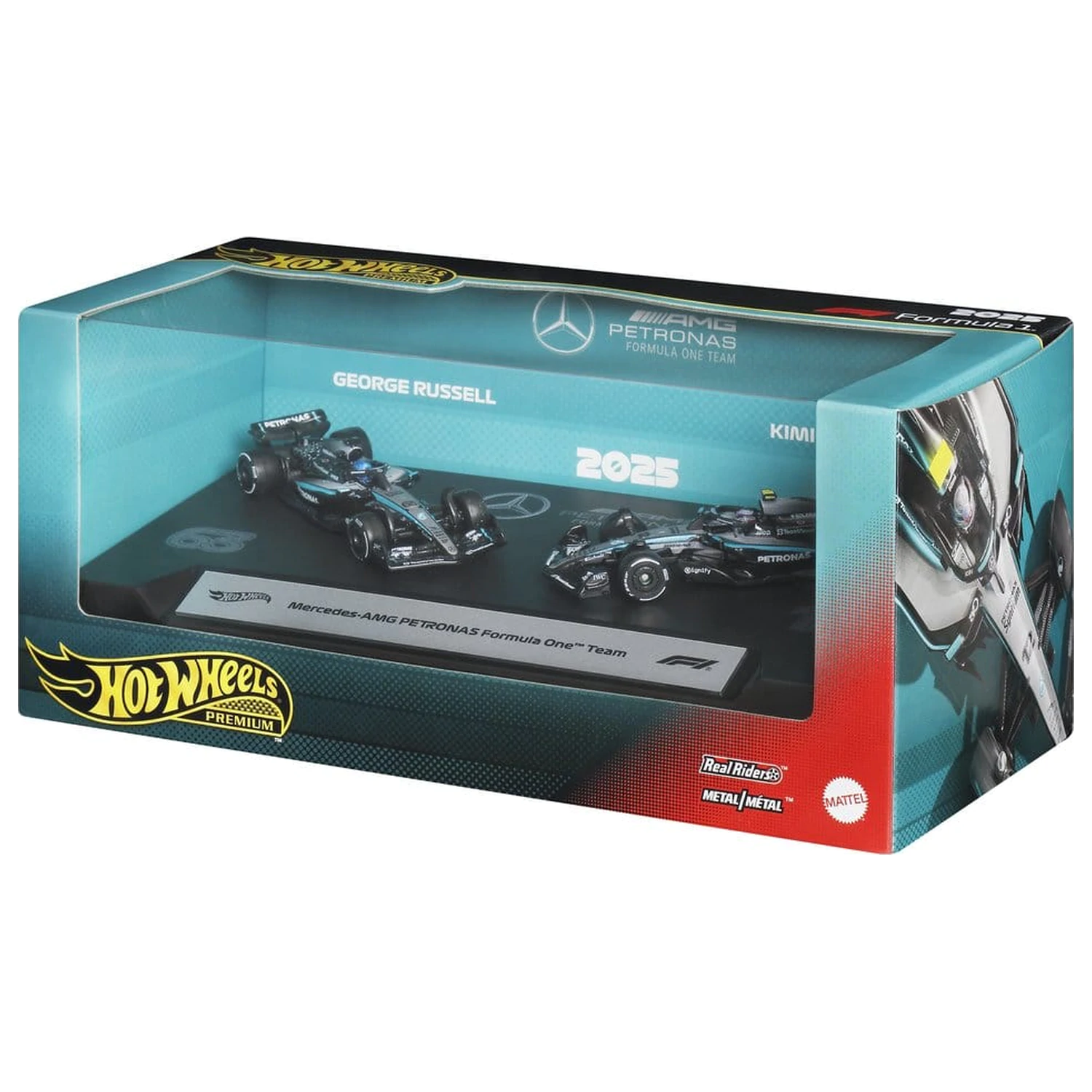 Formula 1 Hot Wheels Premium lijevani automobil dvostruko pakiranje 1:64 Team Mercedes-AMG PETRONAS fotografija proizvoda